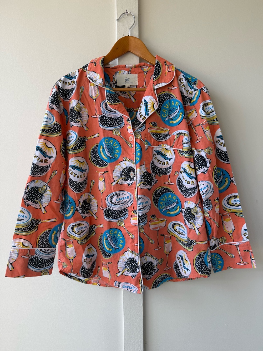 Printfresh Coral Caviar-Print Button Jacket